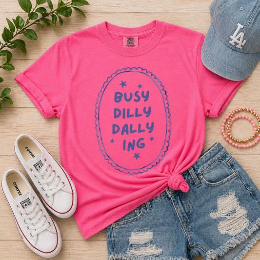 Neon Pink Busy Dilly Dallying