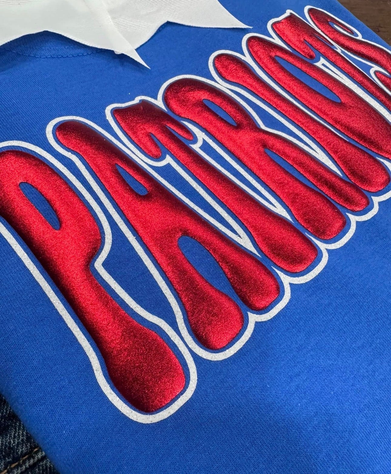 Patriots with Metallic Puff & White Glitter Outline
