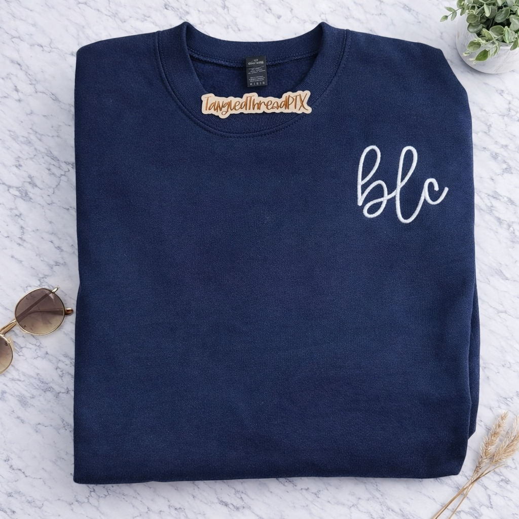 Custom Monogram Script Pocket Sweatshirt