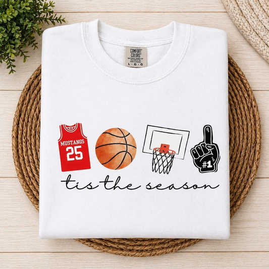 White Tis the Season Mustangs Basketball