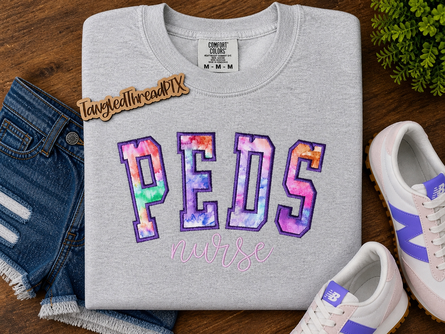 Sport Gray PEDS Nurse - Embroidered