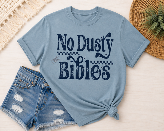 No  Dusty Bibles - Washed Denim Navy Letters