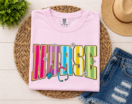 Blossom Pink Nurse Stripes