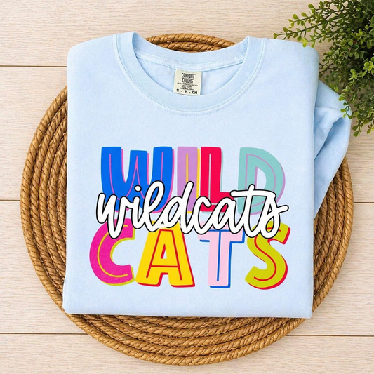 Chambray Blue Wildcats Retro Lines