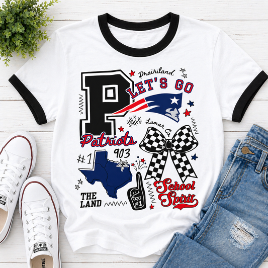 Patriots Collage Ringer Tee