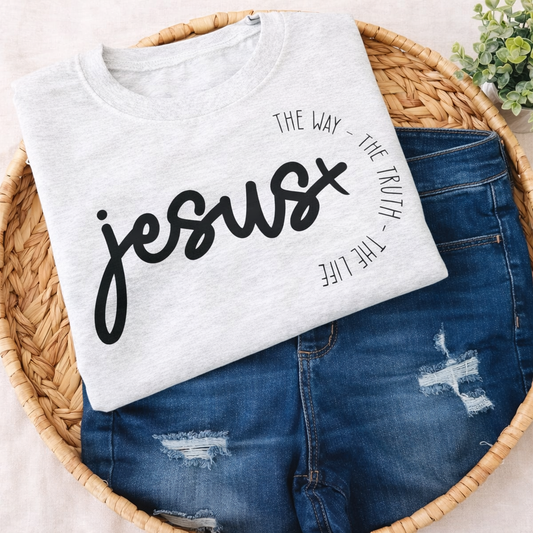 Jesus - The Way The Truth The Life - Gildan Ash Gray