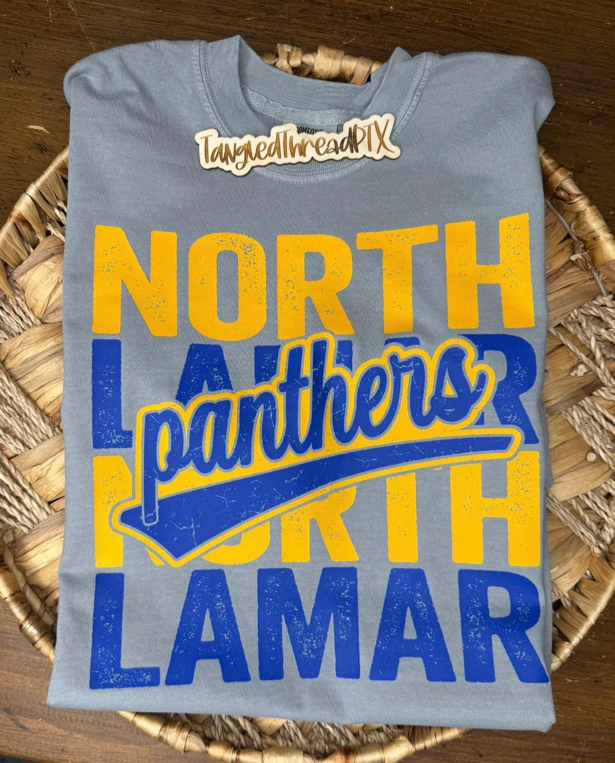 North Lamar Stacked - Gray Short Sleeve