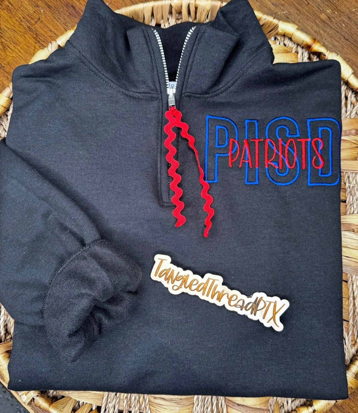 Patriots Blue PISD - 1/4 Zip Sweatshirt - Black