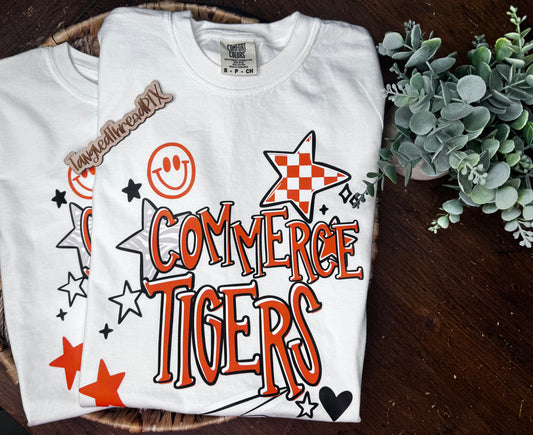 White Commerce Tigers Smiley Collage