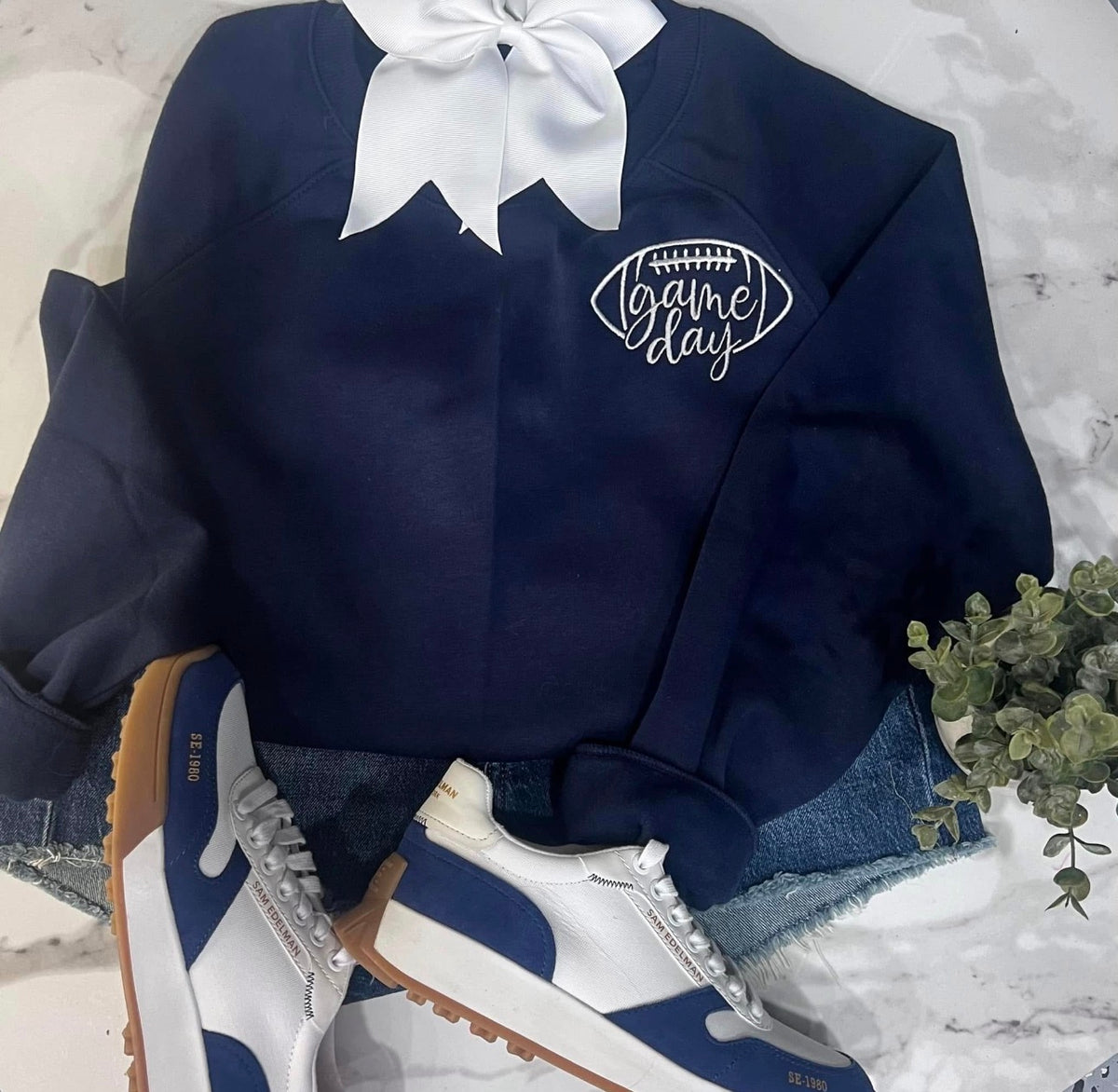 Navy Football Game Day - Embroidered