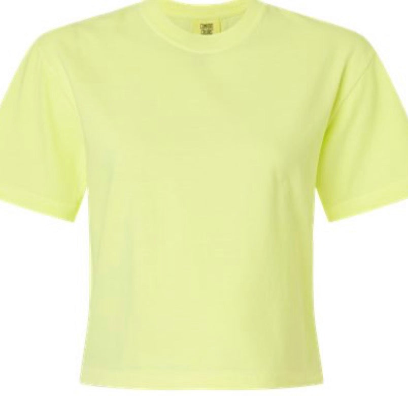 Neon Lemon Paris with Blue Puff