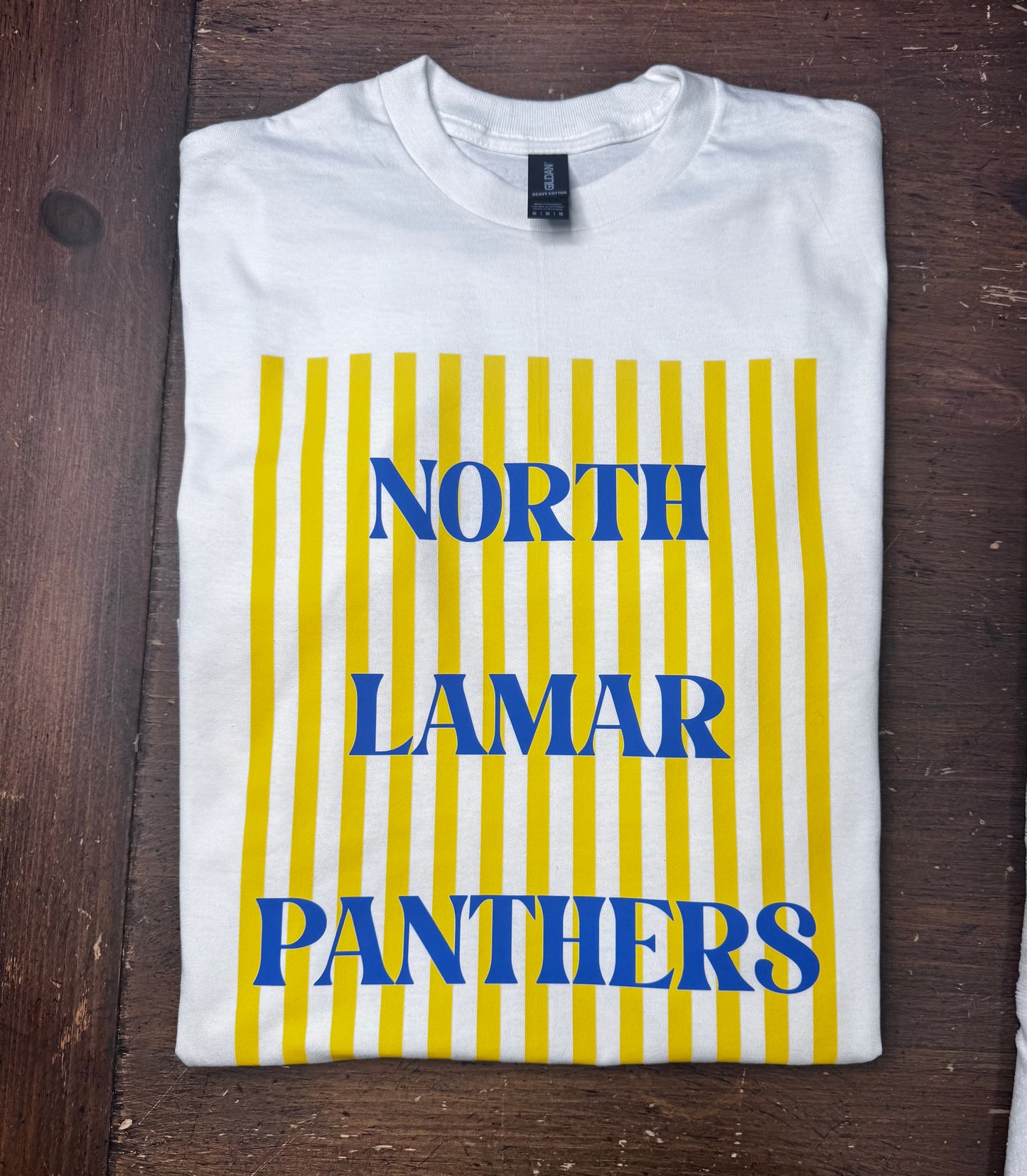 Panthers Striped Yellow - White Comfort Colors