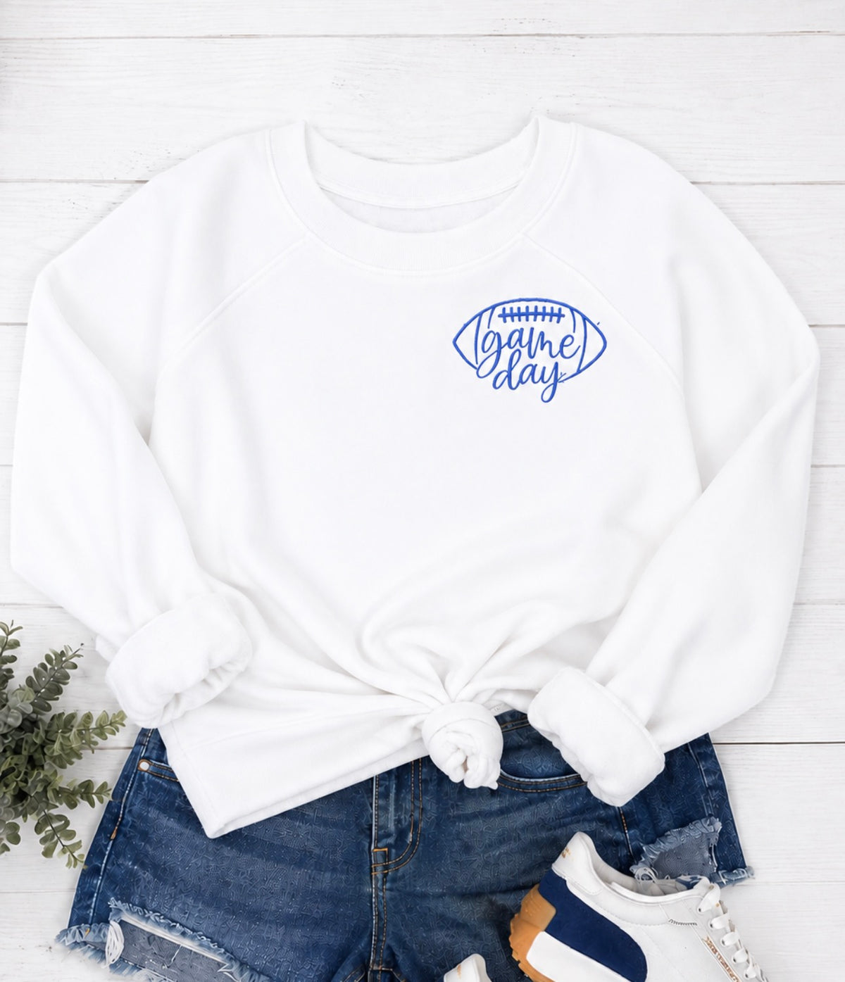 Game Day Football Embroidered Sweatshirts —You Pick the Thread Color!