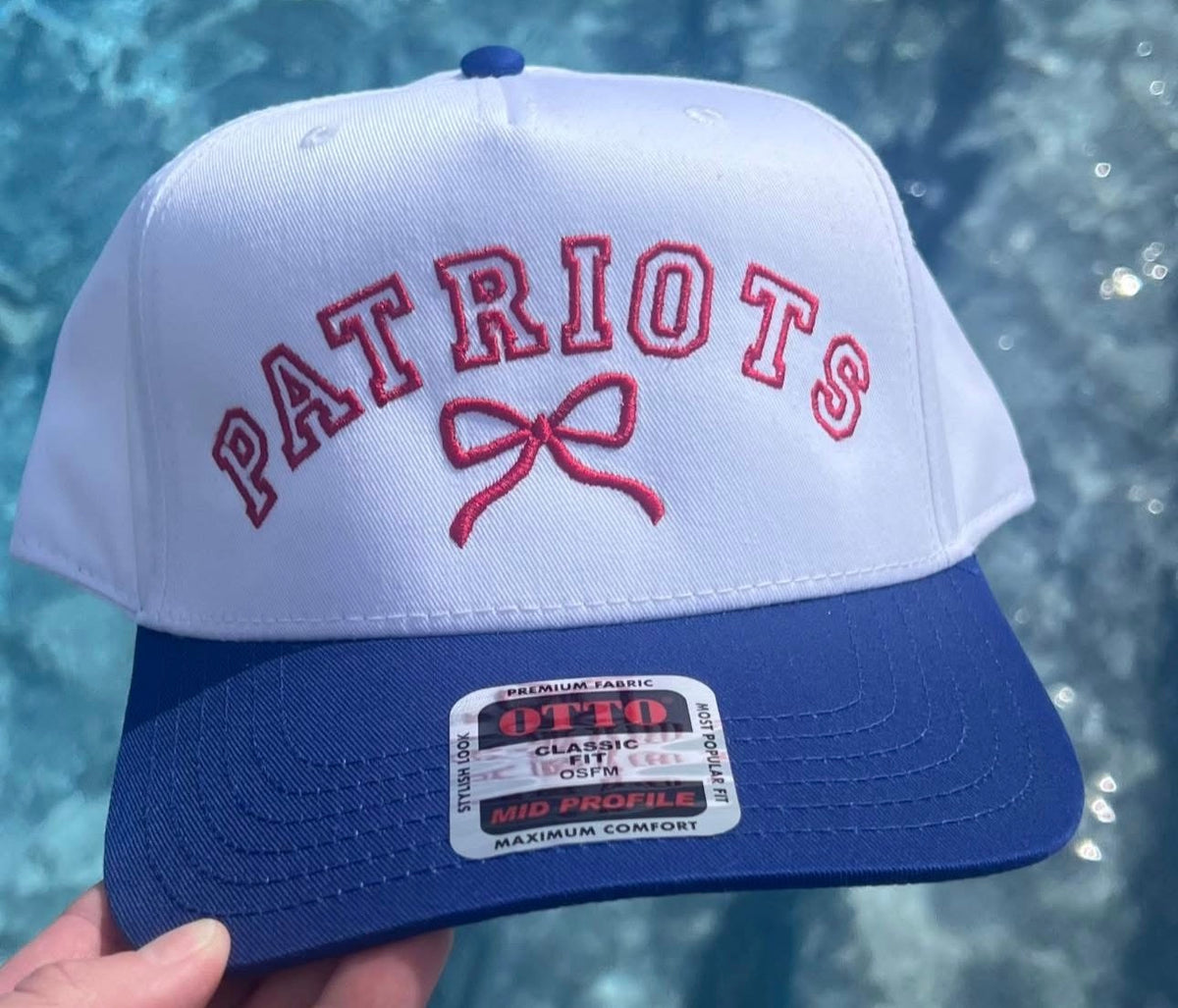 Patriots Bow Adjustable SnapBack Hat - embroidered