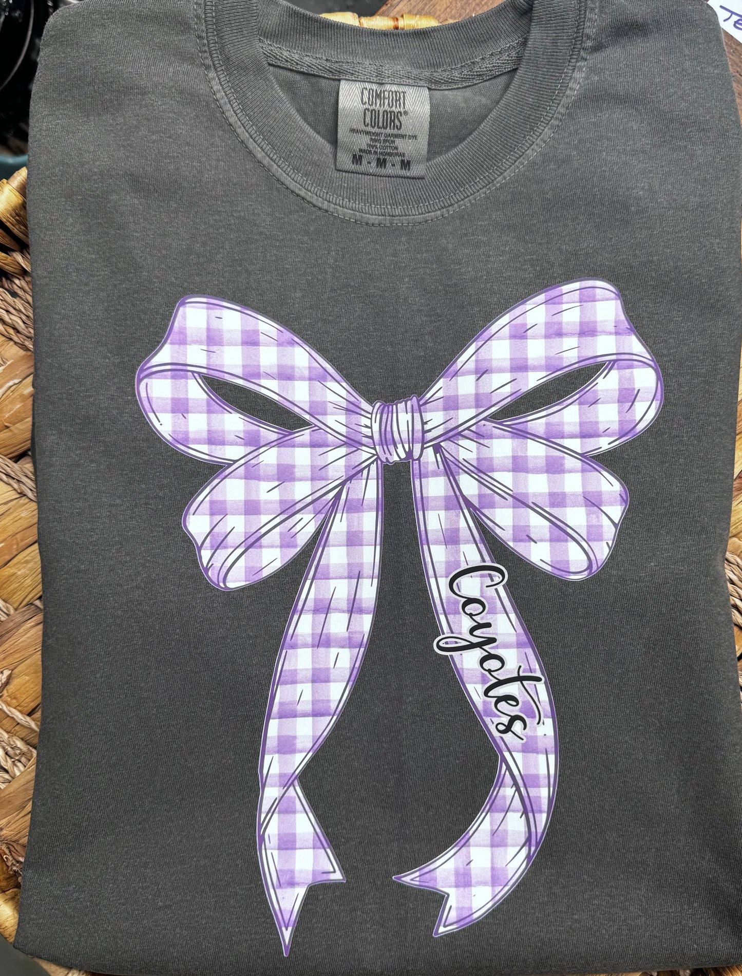 Anna Coyotes Plaid Bow -Pepper