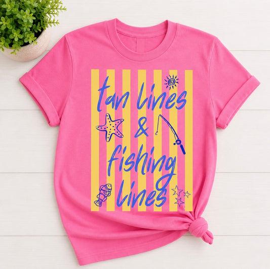 Neon Pink Tan Lines & Fishing Lines