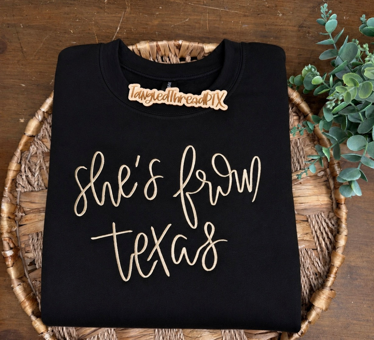 She’s From Texas Embroidered Sweatshirt