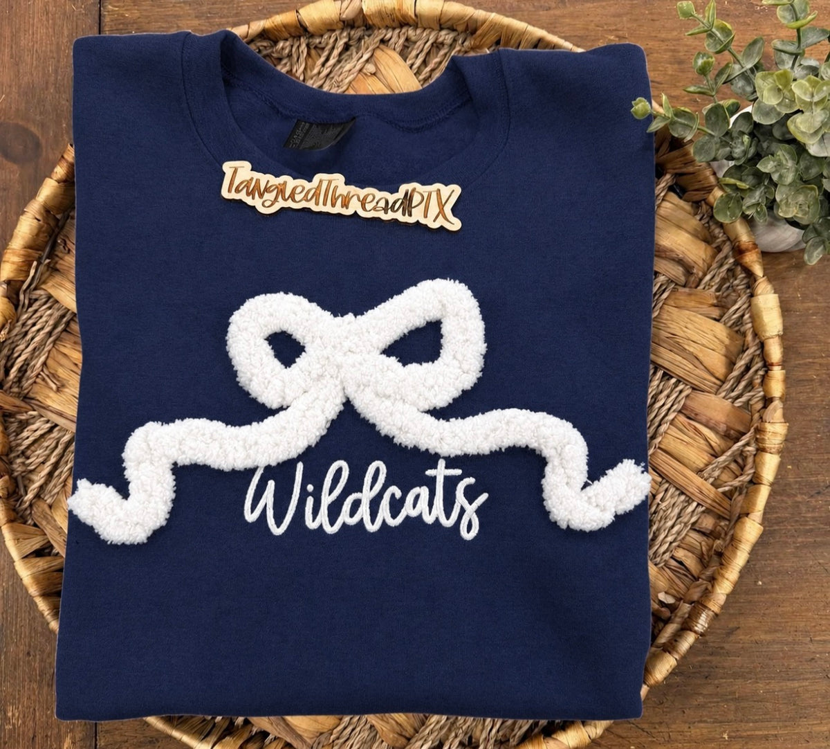 Wildcat Chenille Bow Embroidered Sweatshirt