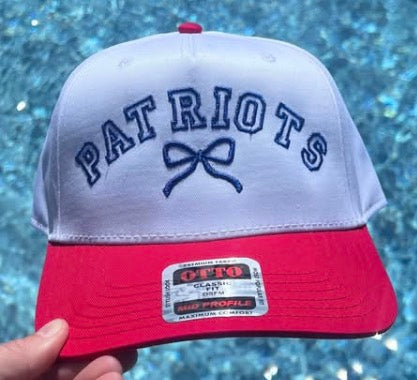 Patriots Bow Adjustable SnapBack Hat - embroidered