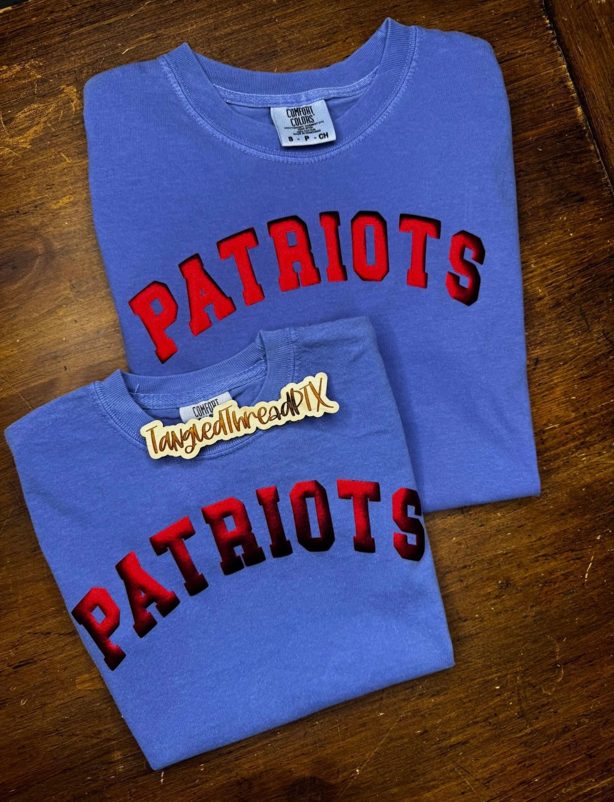 Patriots Flo Blue with Red Metallic Puff
