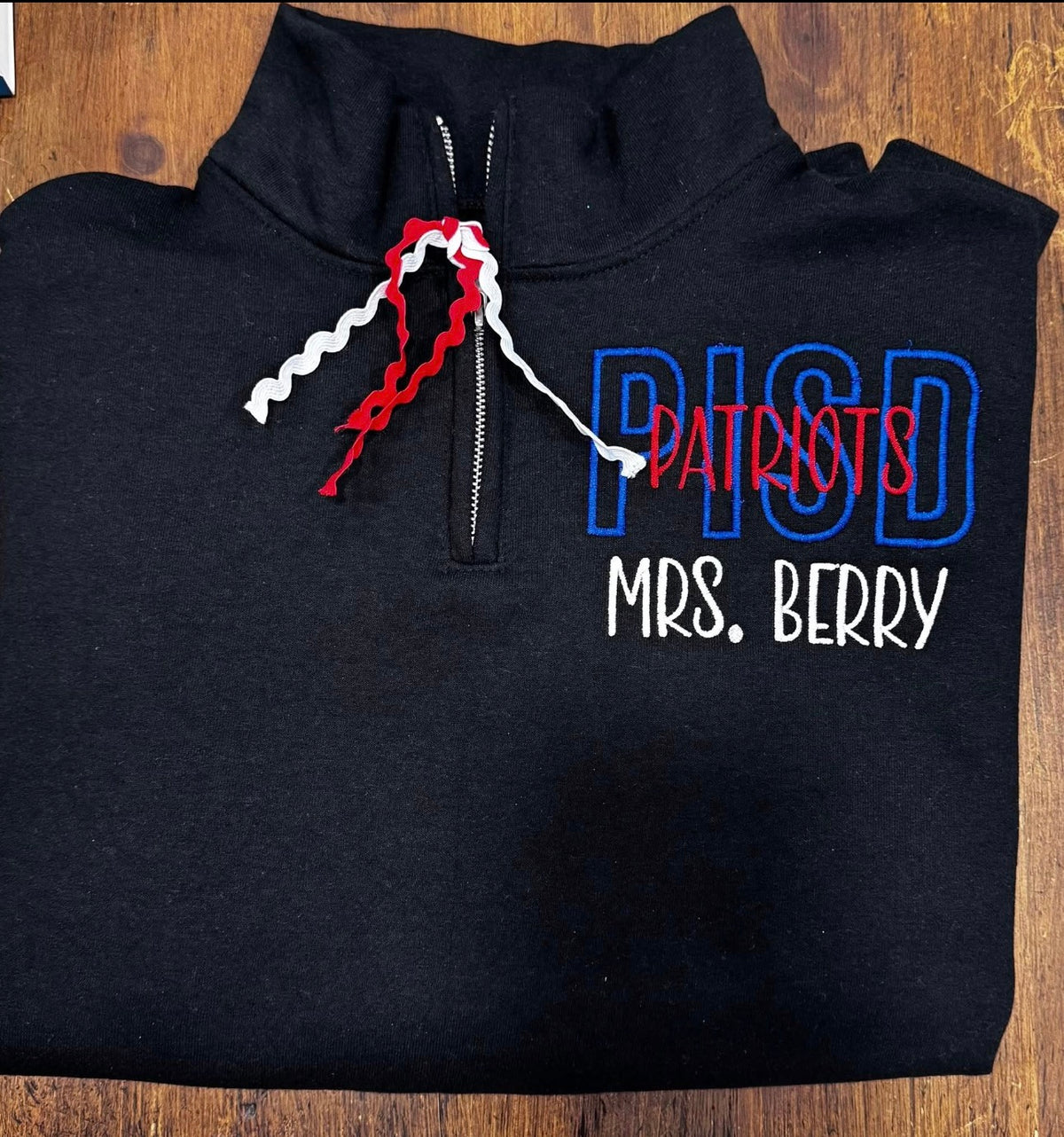 PISD Patriots-Royal Blue PISD & Personalized - 1/4 Zip Sweatshirt