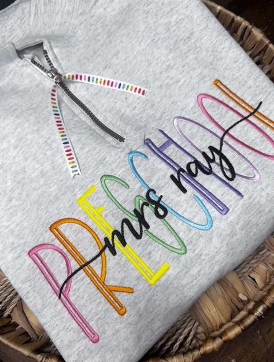 Colorful Pre-School Personalized & Embroidered