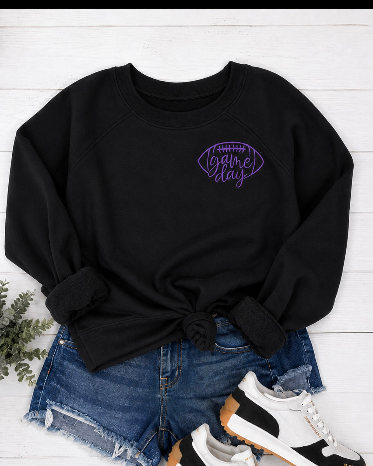 Game Day Football Embroidered Sweatshirts —You Pick the Thread Color!