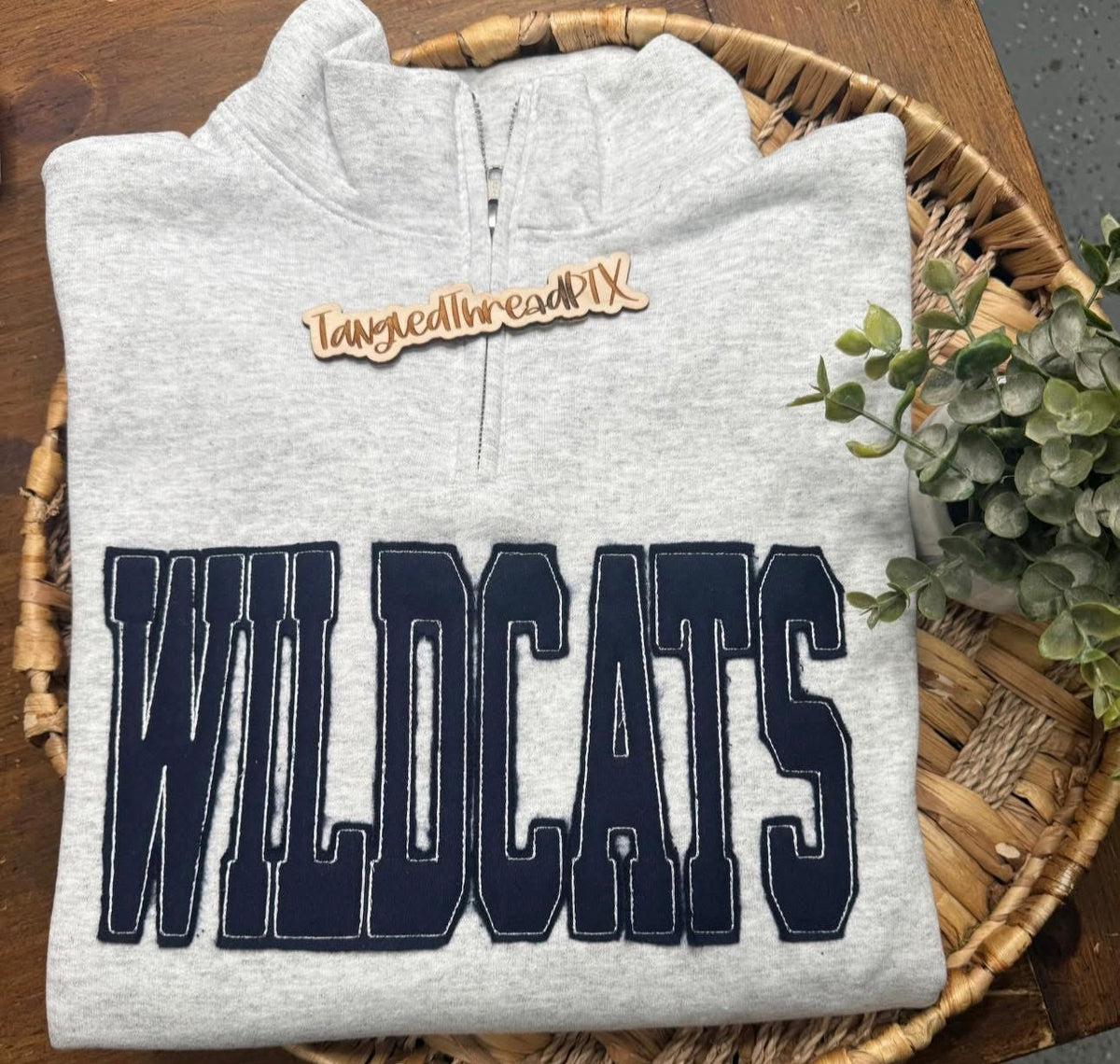 Ash Gray Wildcats Raggy 1/4 Zip - Embroidered
