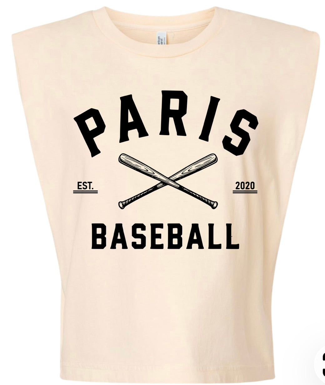 Paris Baseball EST 2020 - Faded Cream Women’s Muscle Tank