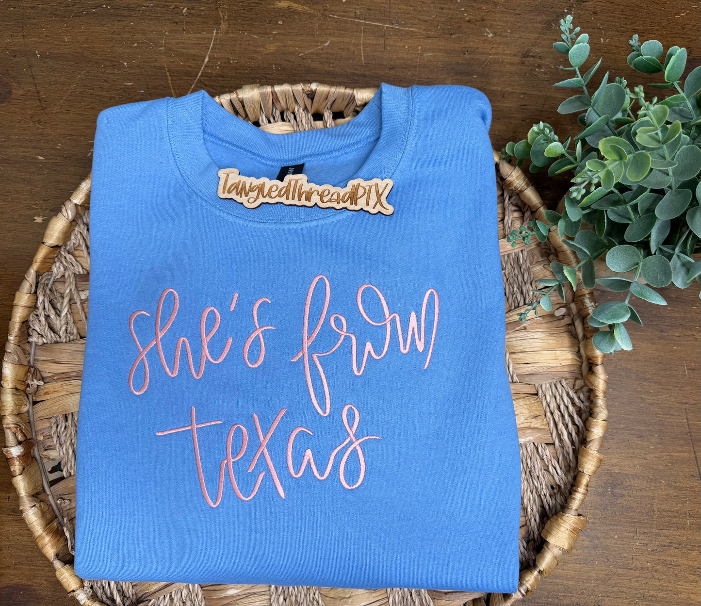 She’s From Texas Embroidered Sweatshirt