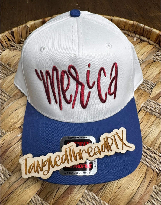 ‘MERICA Red Thread Embroidered Hat