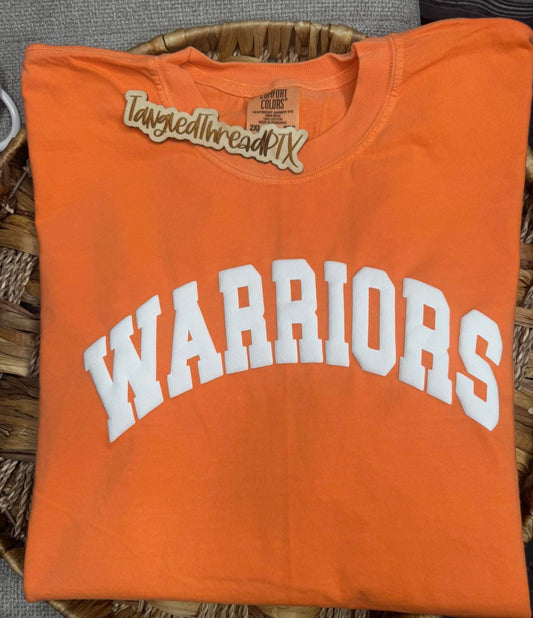 Orange Warriors White Puff