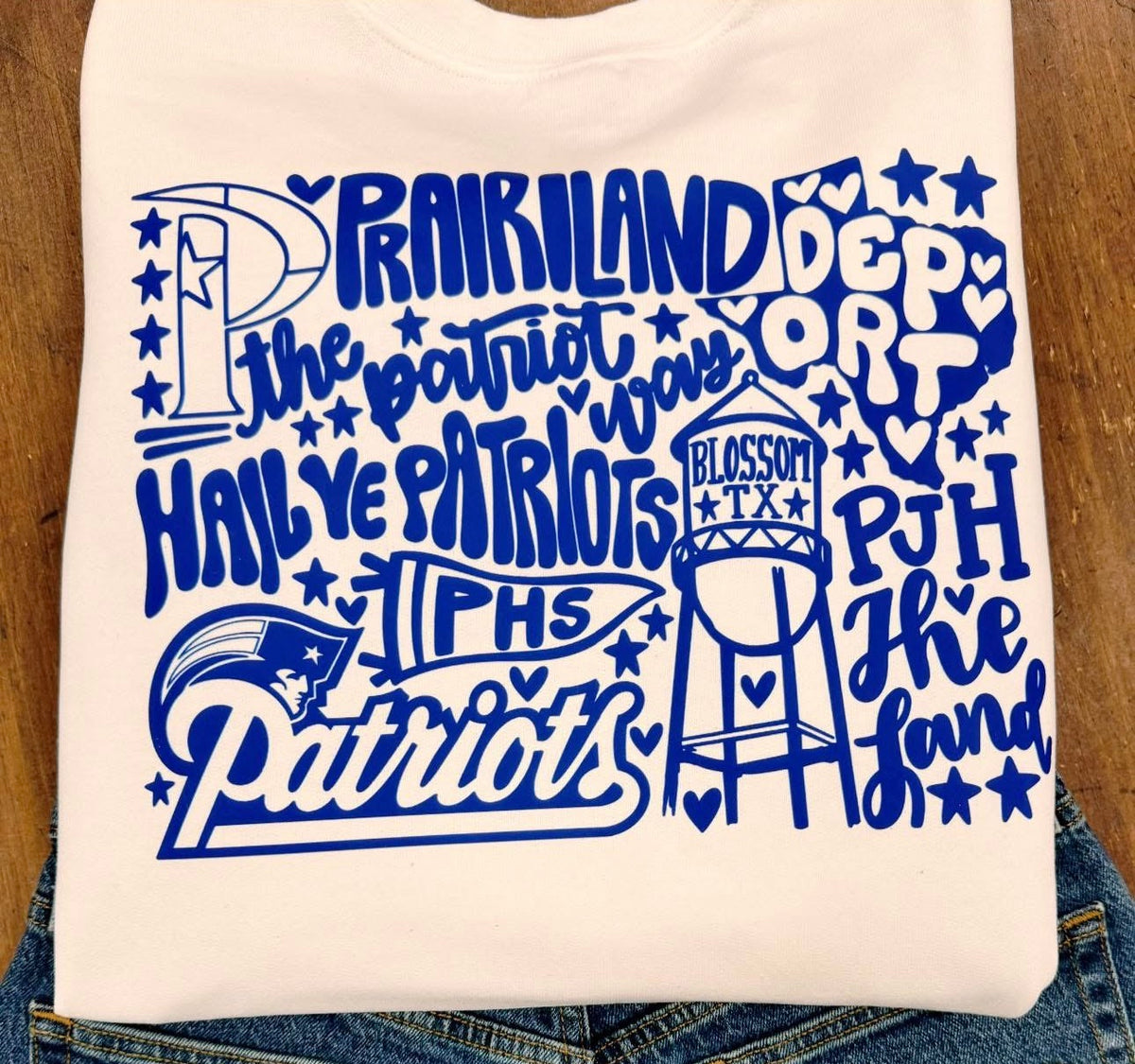 White Patriots - Royal Blue Collage Sweatshirt