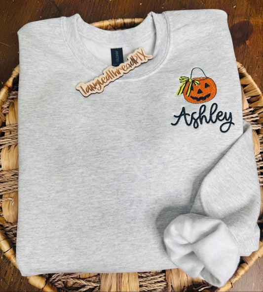 Jack O Lantern Candy Bucket - Personalized & Embroidered