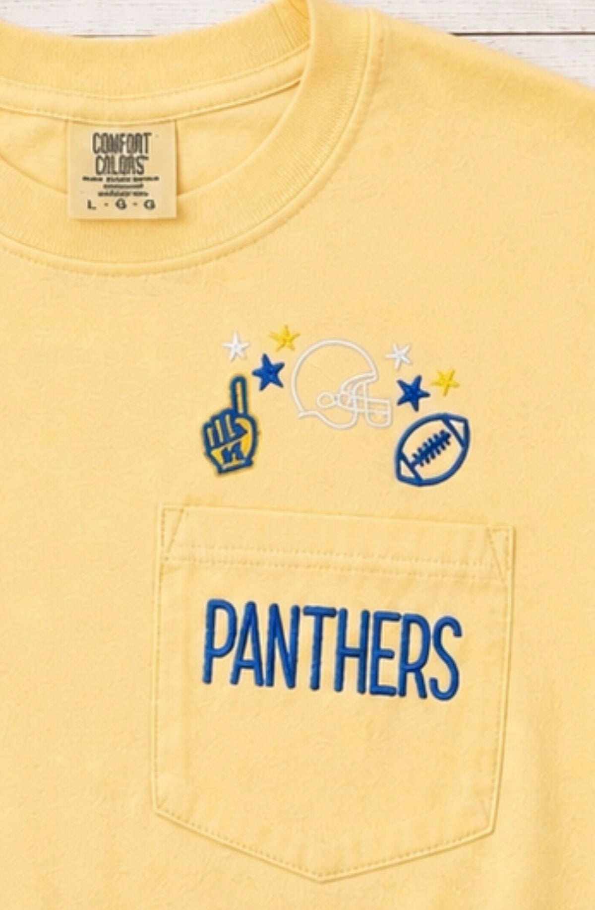 Panthers Football Embroidered Pocket Tee