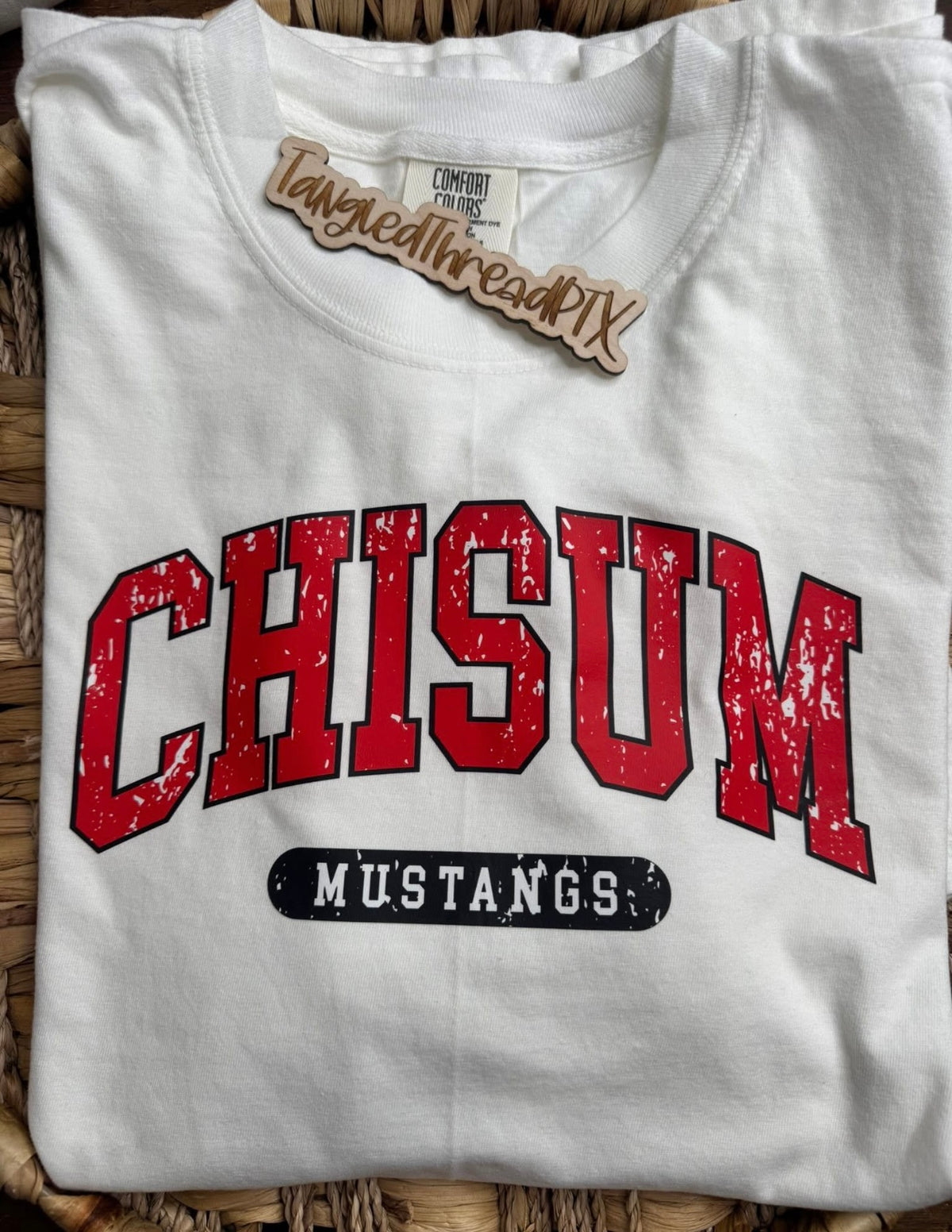 Chisum Mustangs Distressed  - White