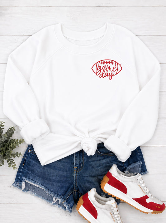 Game Day Football Embroidered Sweatshirts —You Pick the Thread Color!