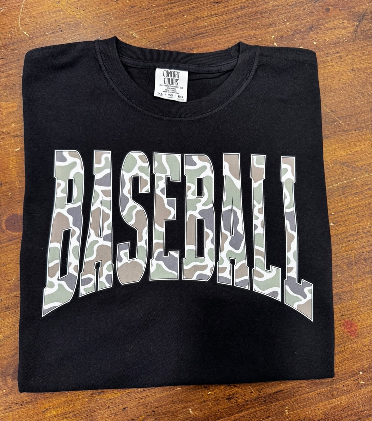 Camo Curved Baseball - Black Comfort Colors