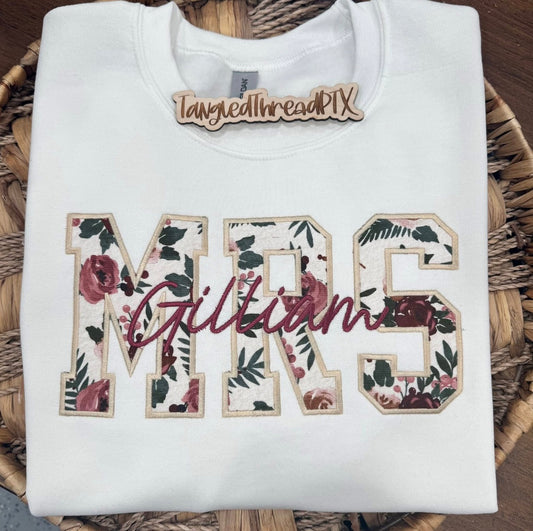 MRS Personalized Bride Sweatshirt - Embroidered
