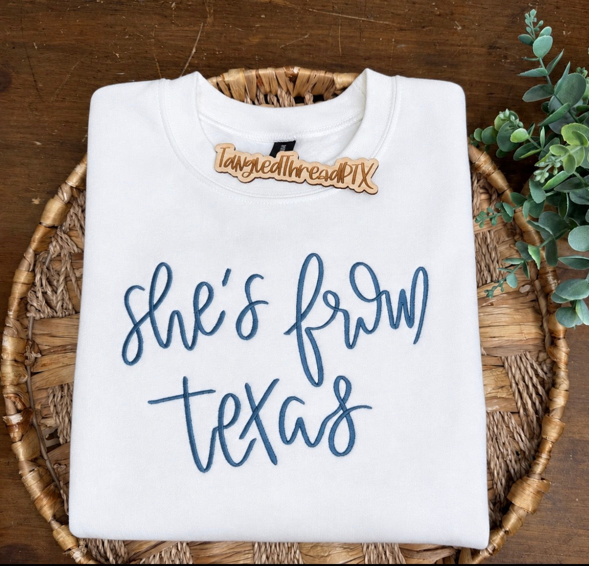 She’s From Texas Embroidered Sweatshirt