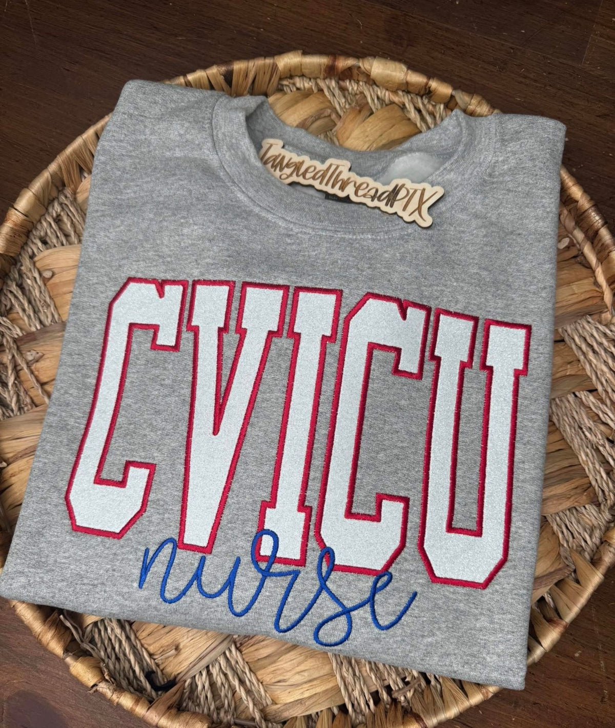 Sport Gray CVICU Embroidered Sweatshirt