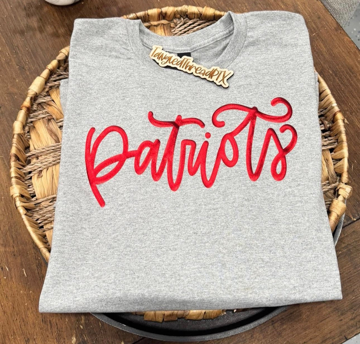 Ash Gray Patriots with Red Metallic Red