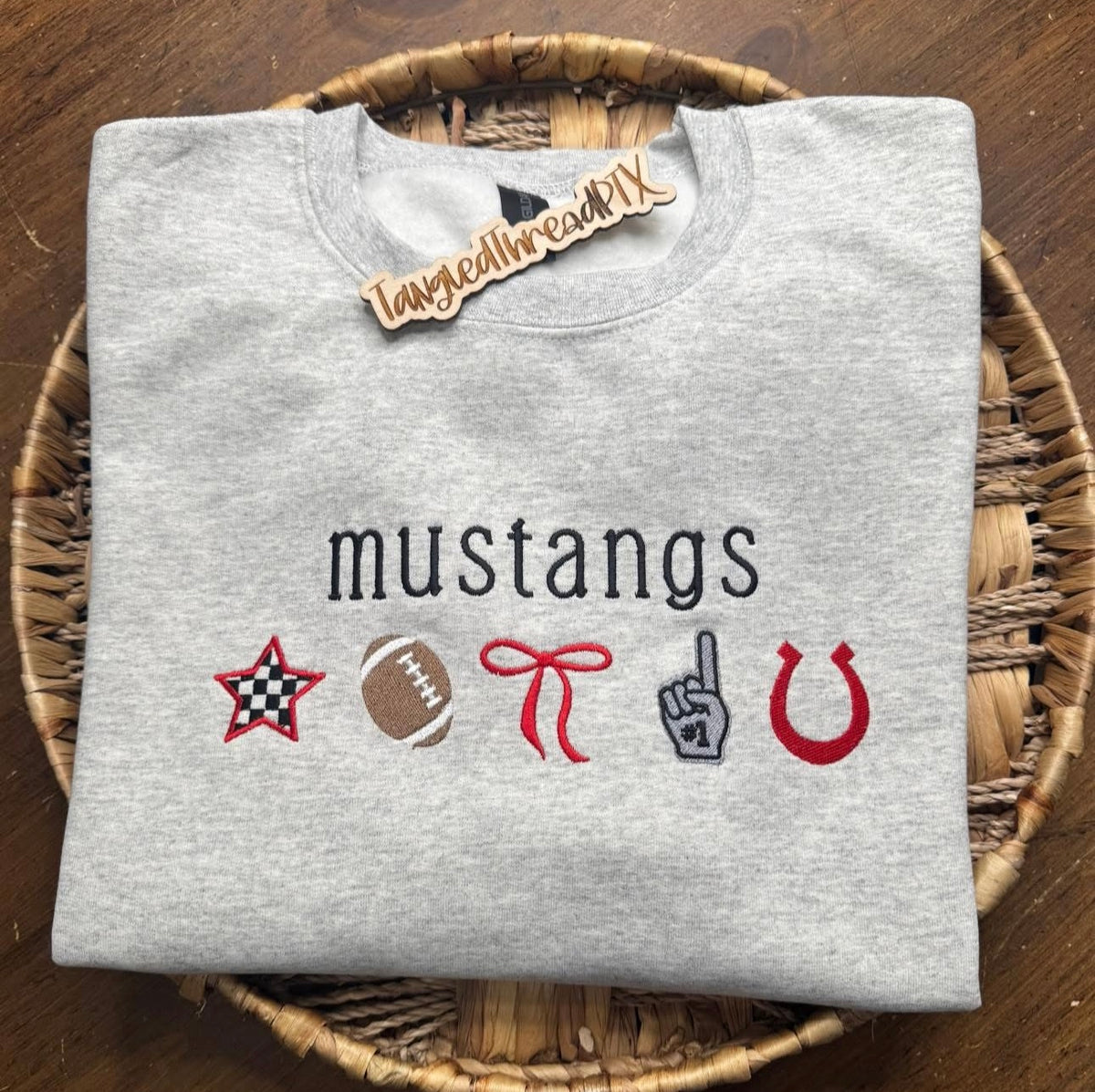 Sport Gray Mustang Football Icons - Embroidered