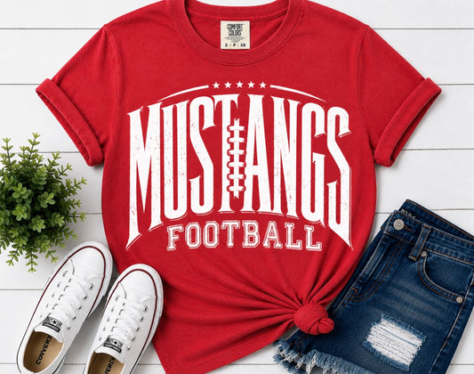 Mustangs Arched Football