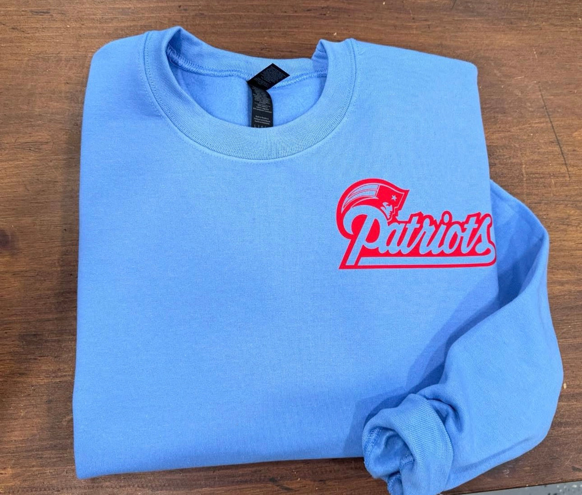 Carolina Blue Patriots - Red Collage Sweatshirt