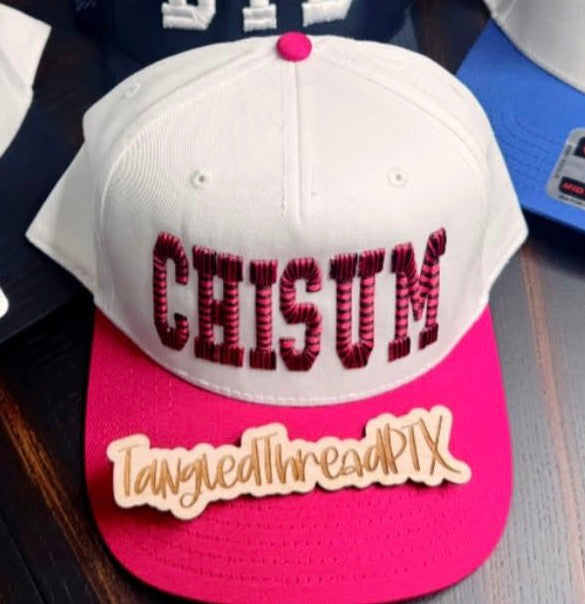 Chisum Puff Embroidered Hat - Red or Black Bill