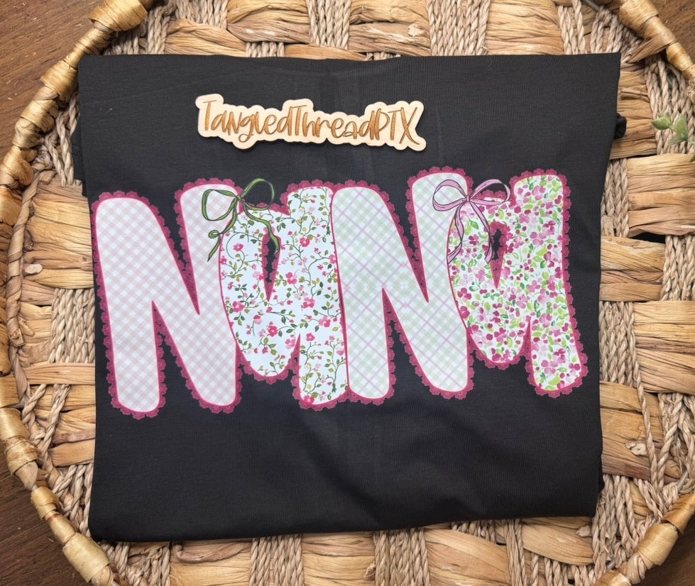 Black Floral Pink Nana