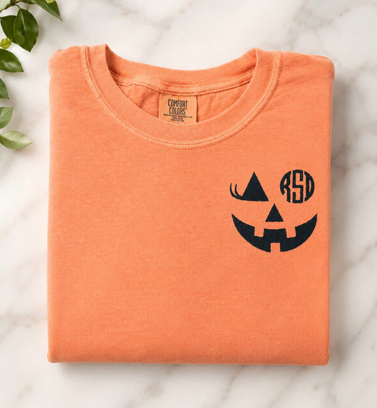Jack O Lantern Face Monogram