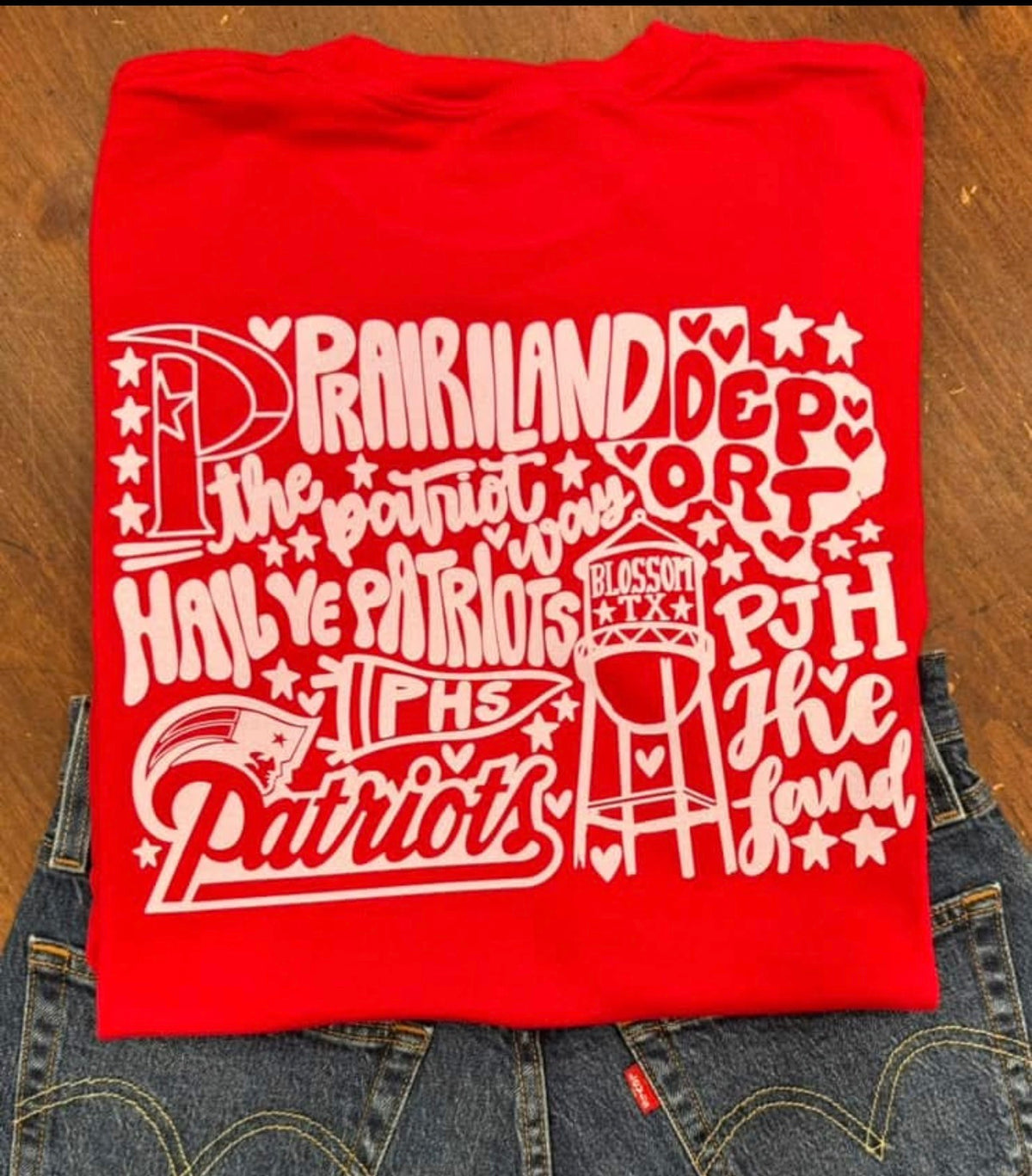 Red Patriots - White Collage Sweatshirt