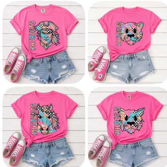 Neon Pink Retro Mascot